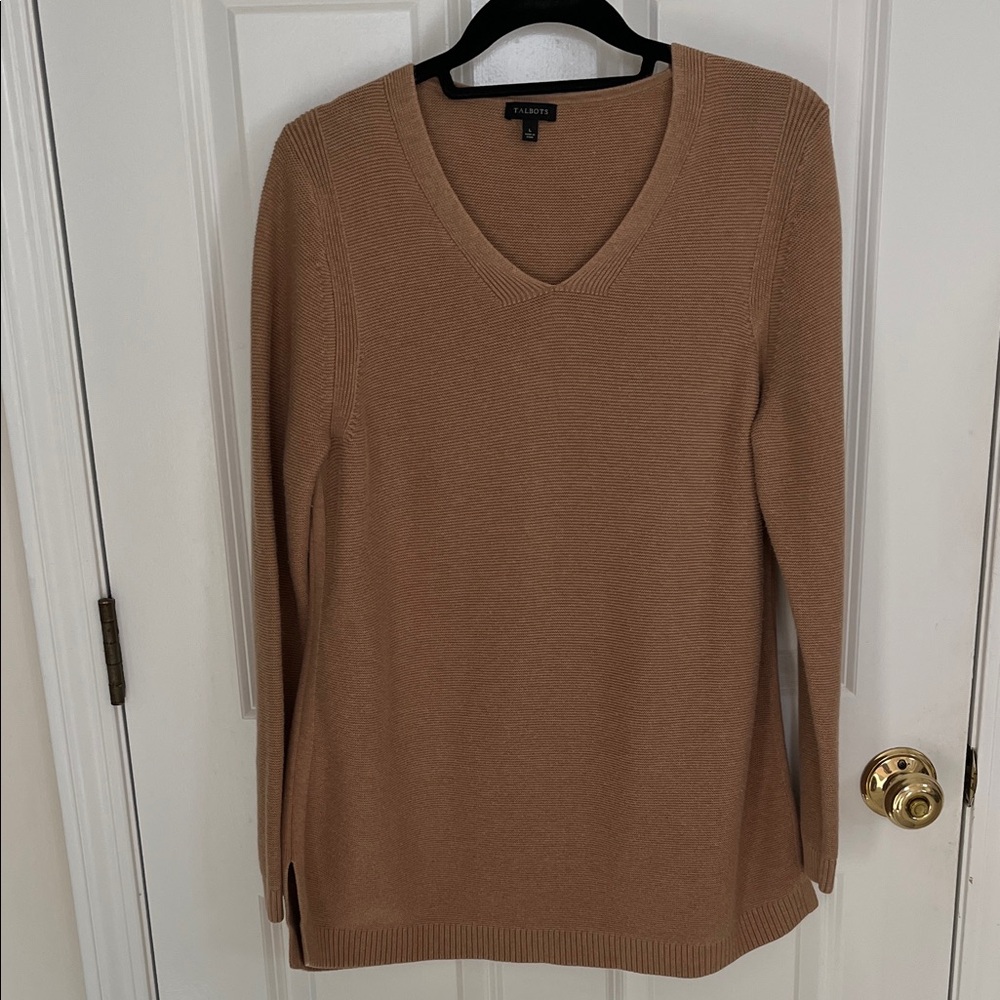 Talbots Camel V-Neck Sweater